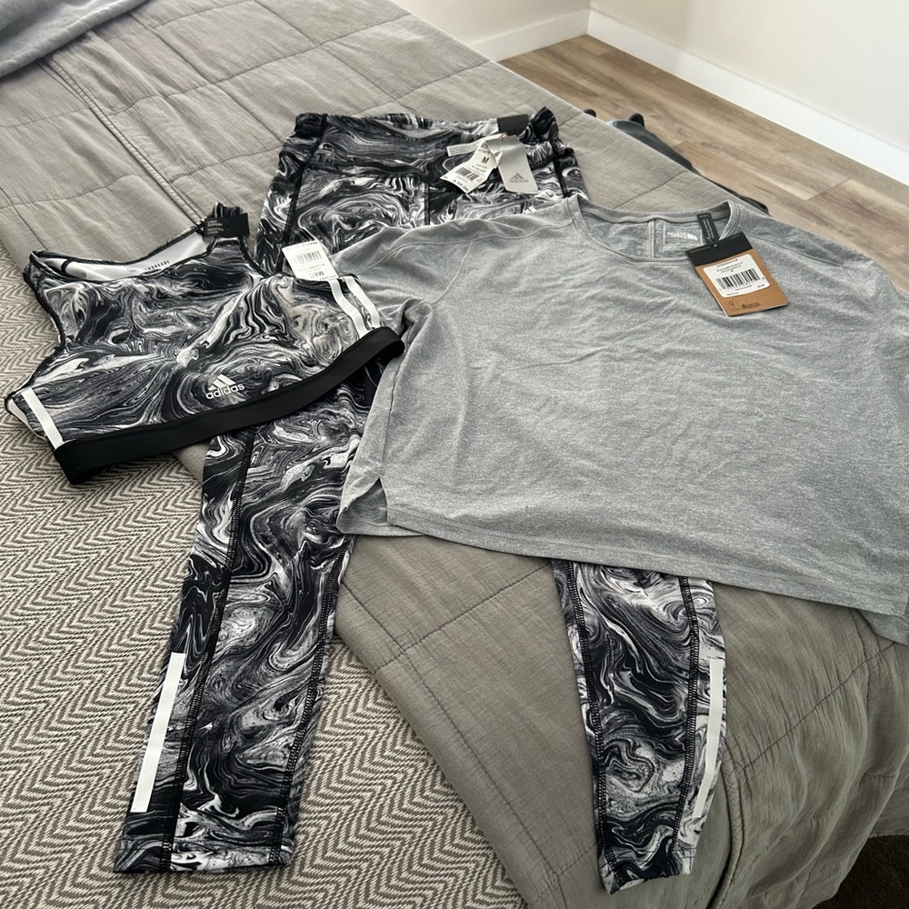 adidas Gray and Black Shapewear Set
